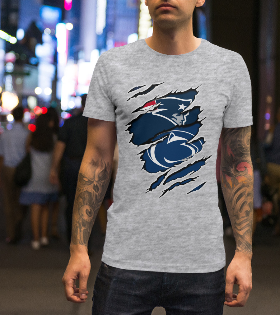 New England Patriots Penn State Nittany Lions Crossover Fan T-Shirt
