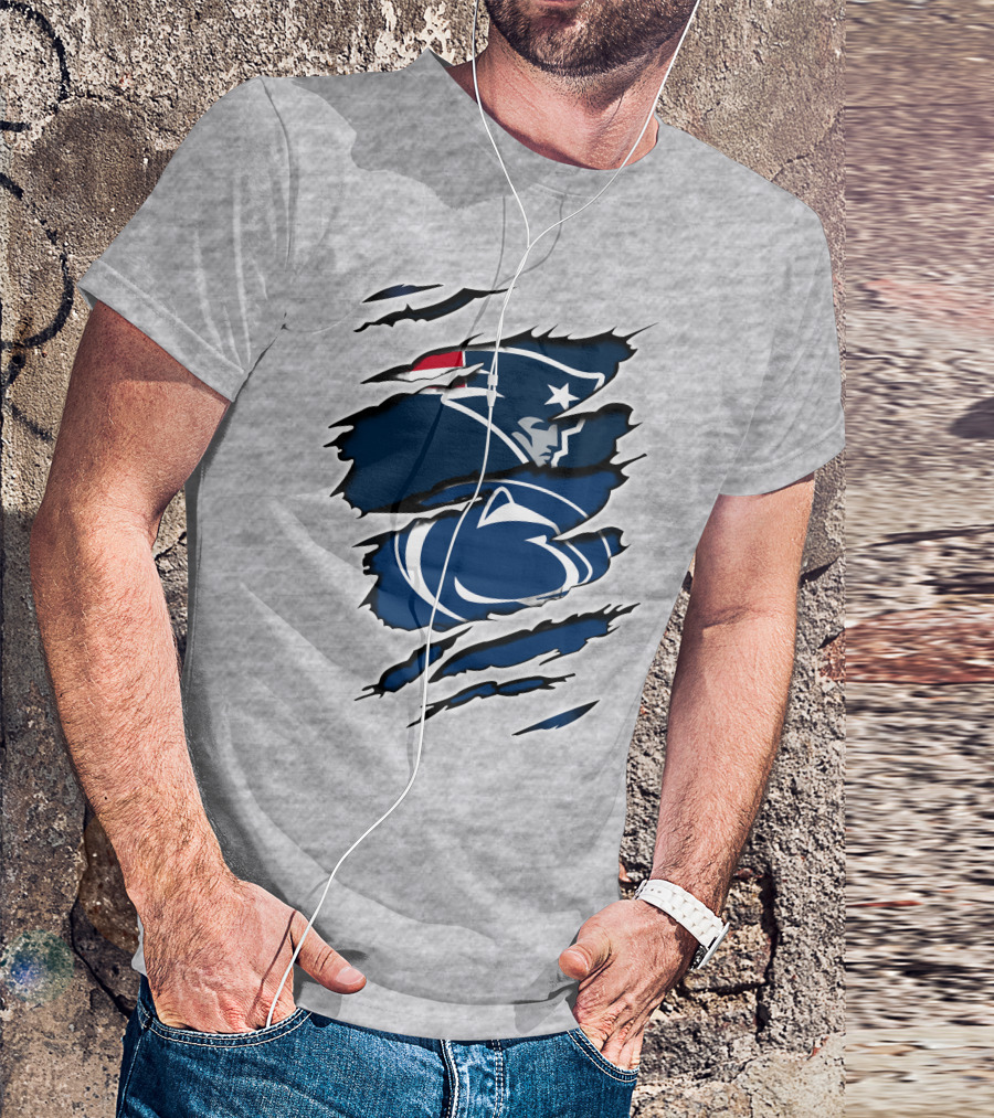 New England Patriots Penn State Nittany Lions Crossover Fan T-Shirt