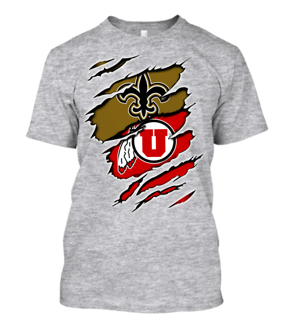 New Orleans Saints Utah Utes Fusion Fan Gear T-Shirt