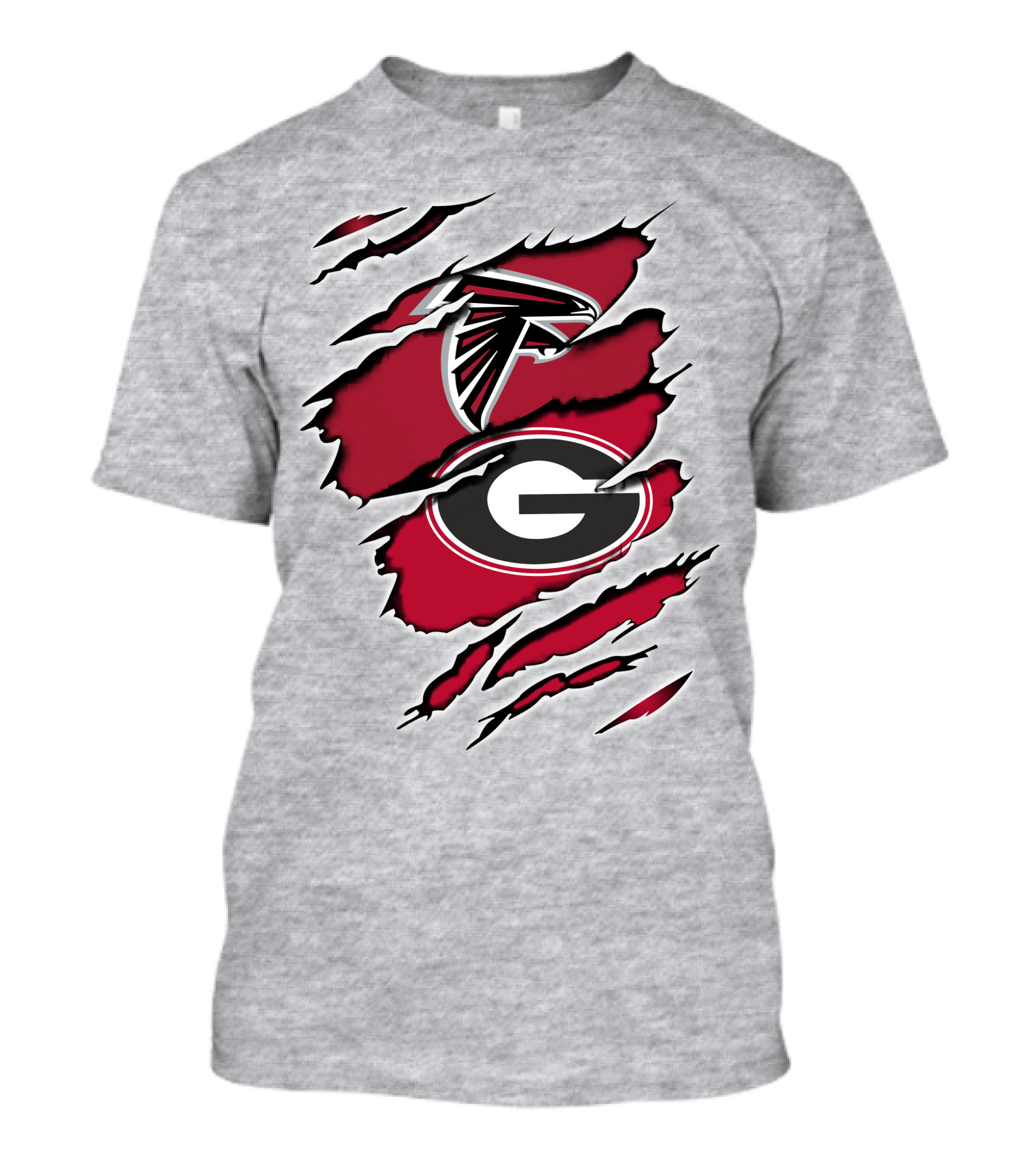 Atlanta Falcons Georgia Bulldogs Claw Mark Logo Fusion T-Shirt