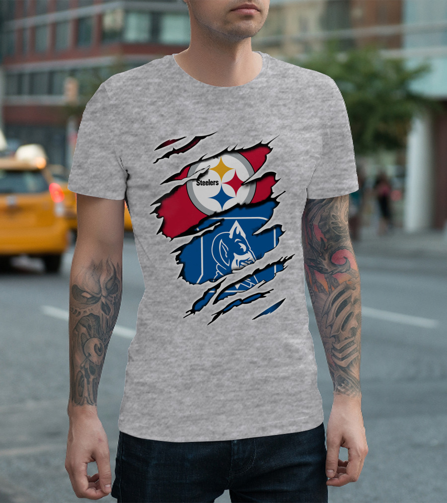 Steelers Duke Blue Devil Ripped Fusion T-Shirt