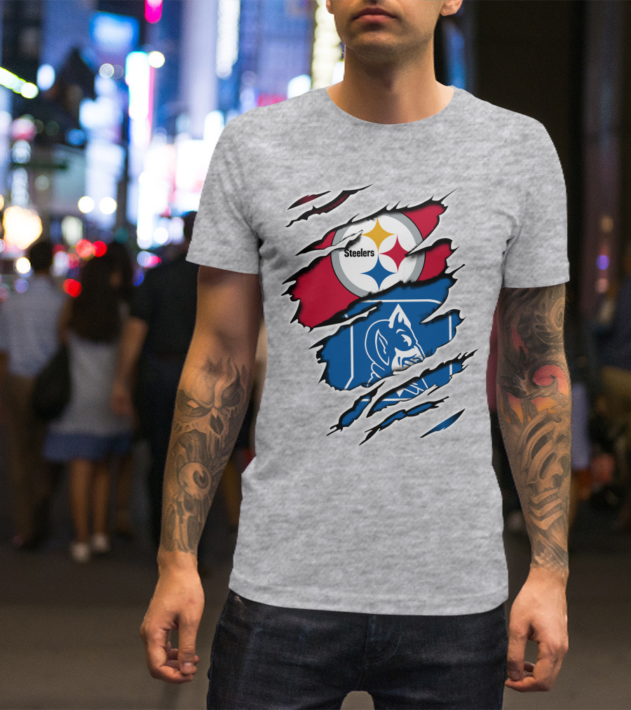 Steelers Duke Blue Devil Ripped Fusion T-Shirt
