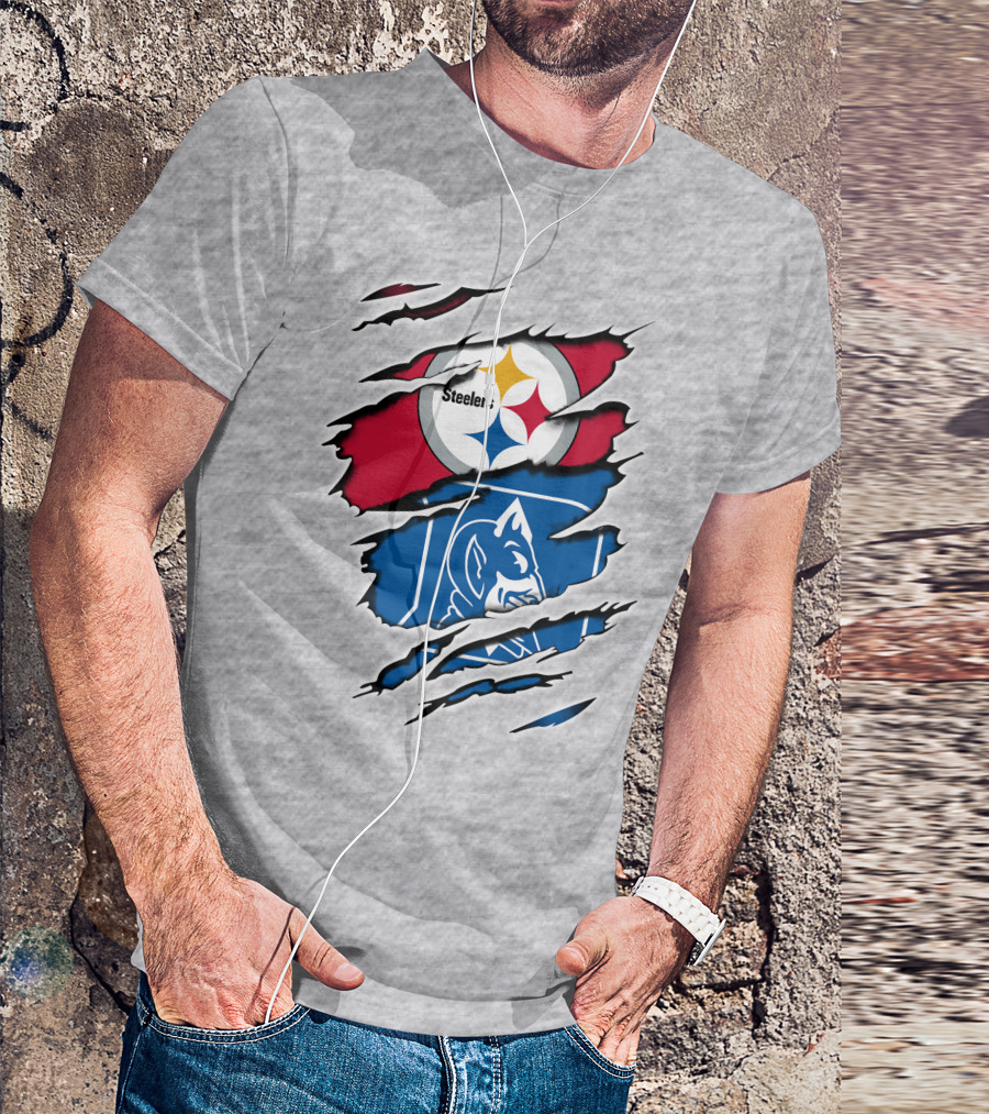 Steelers Duke Blue Devil Ripped Fusion T-Shirt