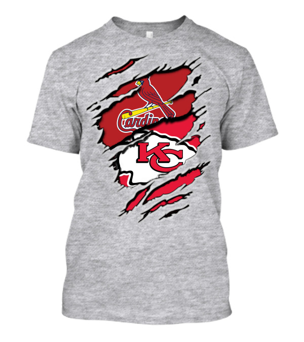 Cardinals Baseball Chiefs Football Fan Mashup T-Shirt