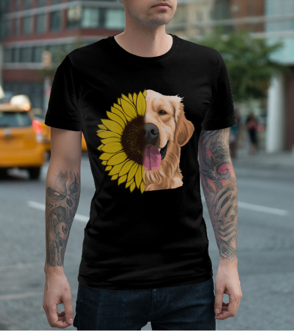 Golden Retriever Sunflower Fusion T-Shirt