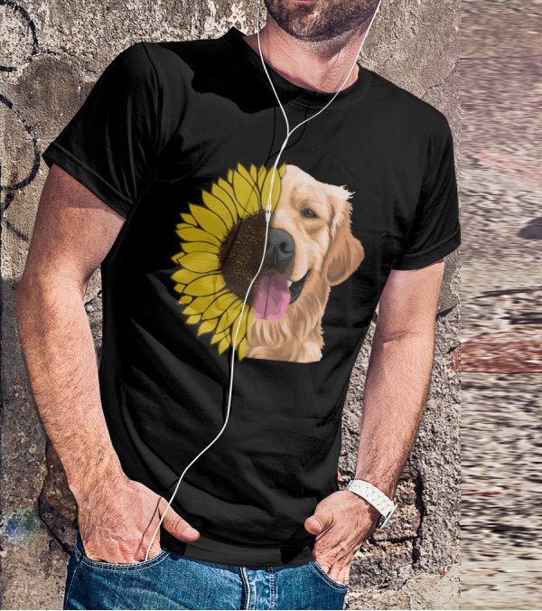 Golden Retriever Sunflower Fusion T-Shirt