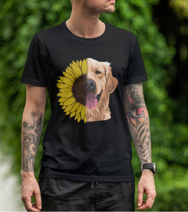 Golden Retriever Sunflower Fusion T-Shirt