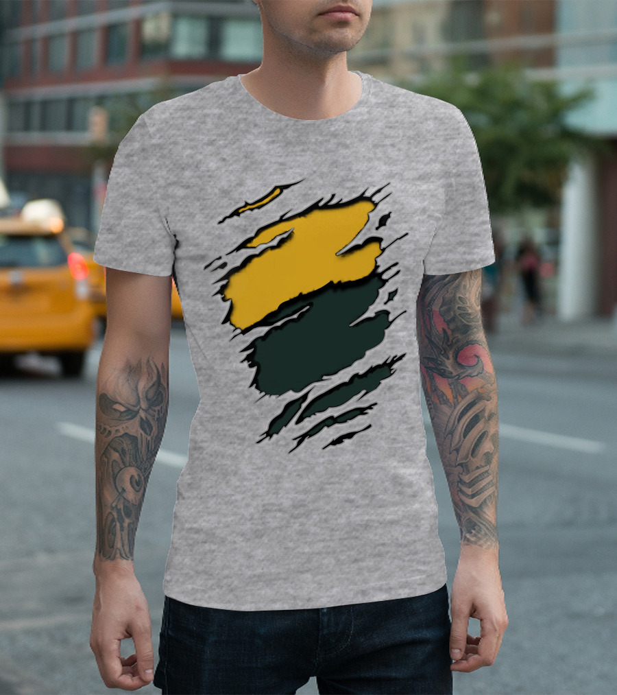 Pira Packes Green and Gold Warrior Claw Marks T-Shirt