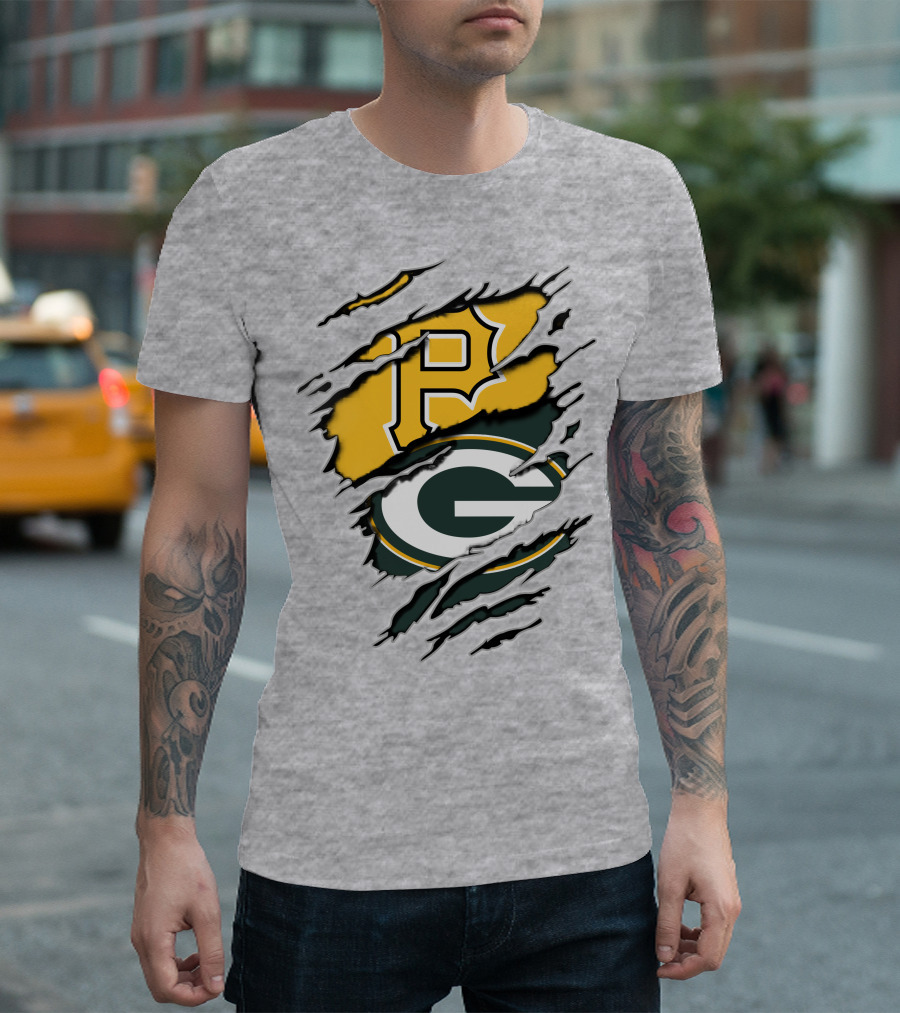 Pirates and Packers Dual Logo Mashup T-Shirt