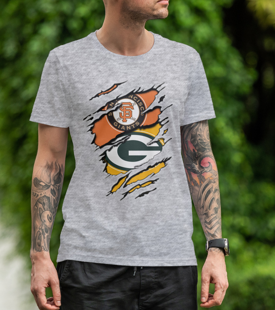 San Francisco Giants And Green Bay Packers Combined T-Shirt