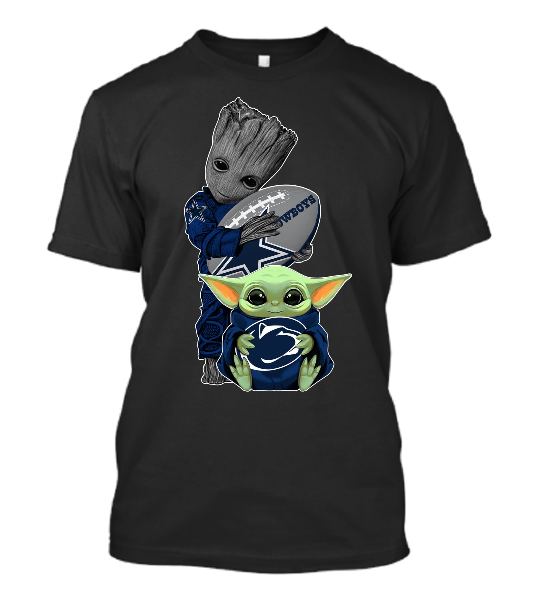 Cowboys Football Baby Alien And Tree Creature With Penn State T-Shirt