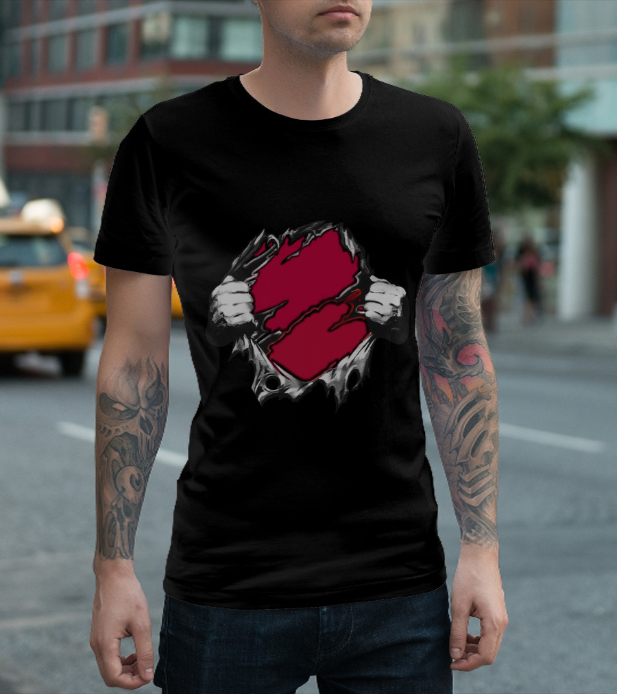Bama Crimson Ripped Superhero T-Shirt