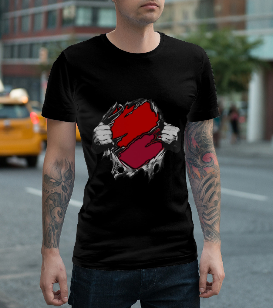 Bama Tennessee Rivalry Ripped Red and Crimson Texas T-Shirt