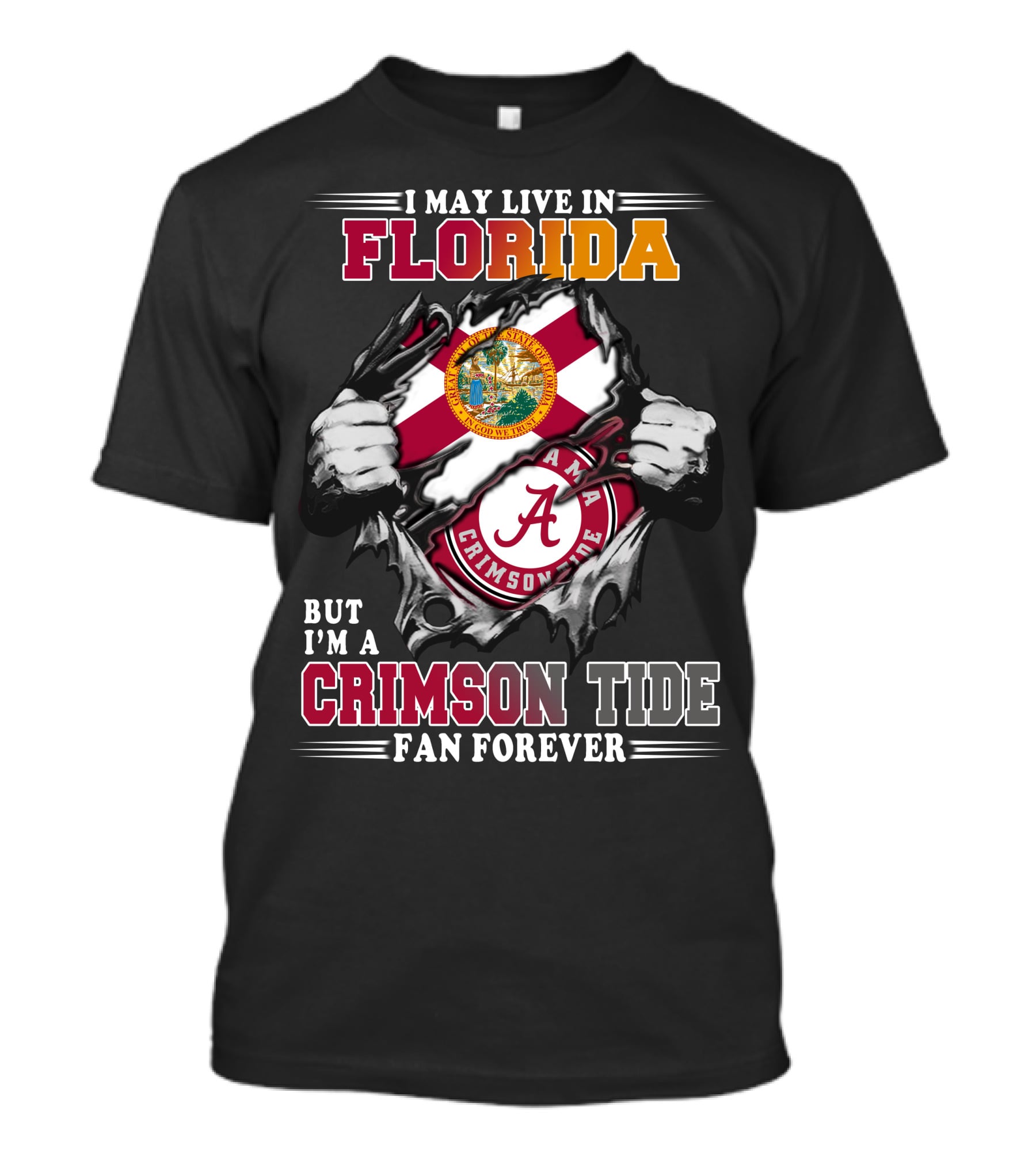 Florida Residency Crimson Tide Fan Forever Alabama Football Loyalty T-Shirt