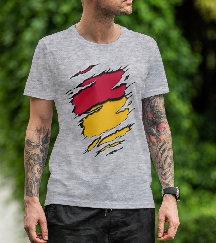 5Stee Red And Yellow Scratch Marks T-Shirt