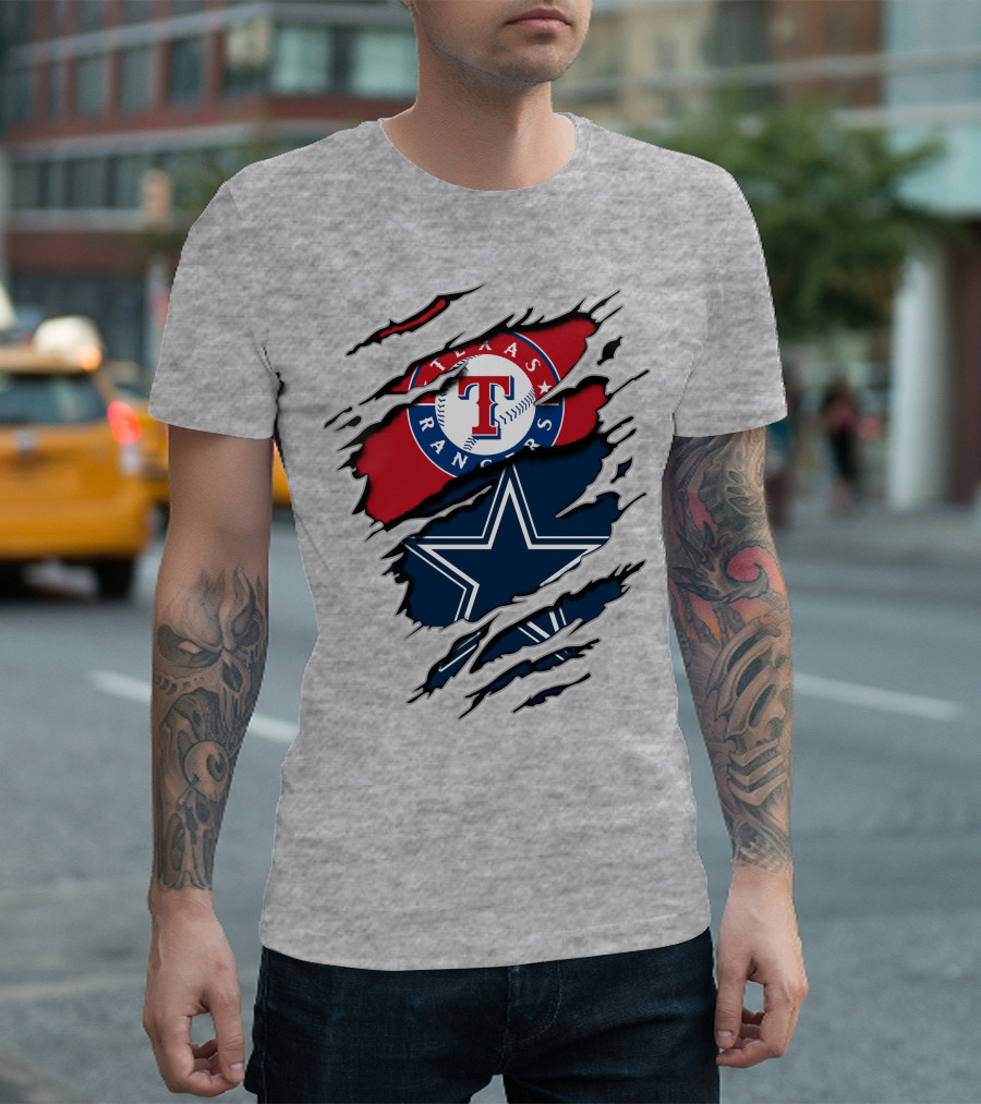 Texas Rangers Dallas Cowboys Logo Mashup T-Shirt