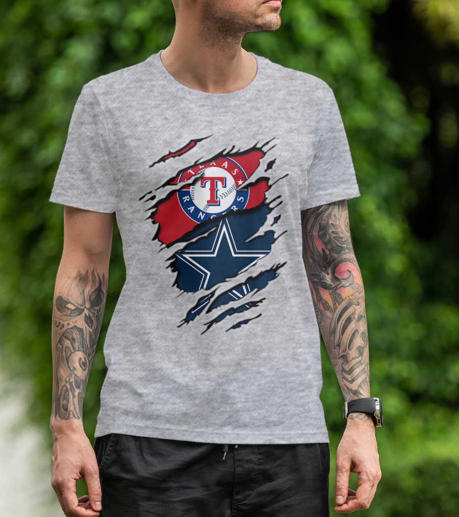 Texas Rangers Dallas Cowboys Logo Mashup T-Shirt