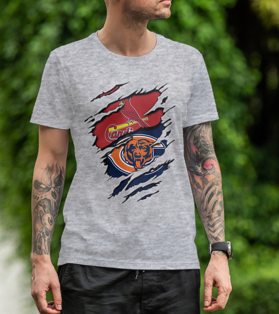 Chicago Bears And St. Louis Cardinals Team Logos T-Shirt
