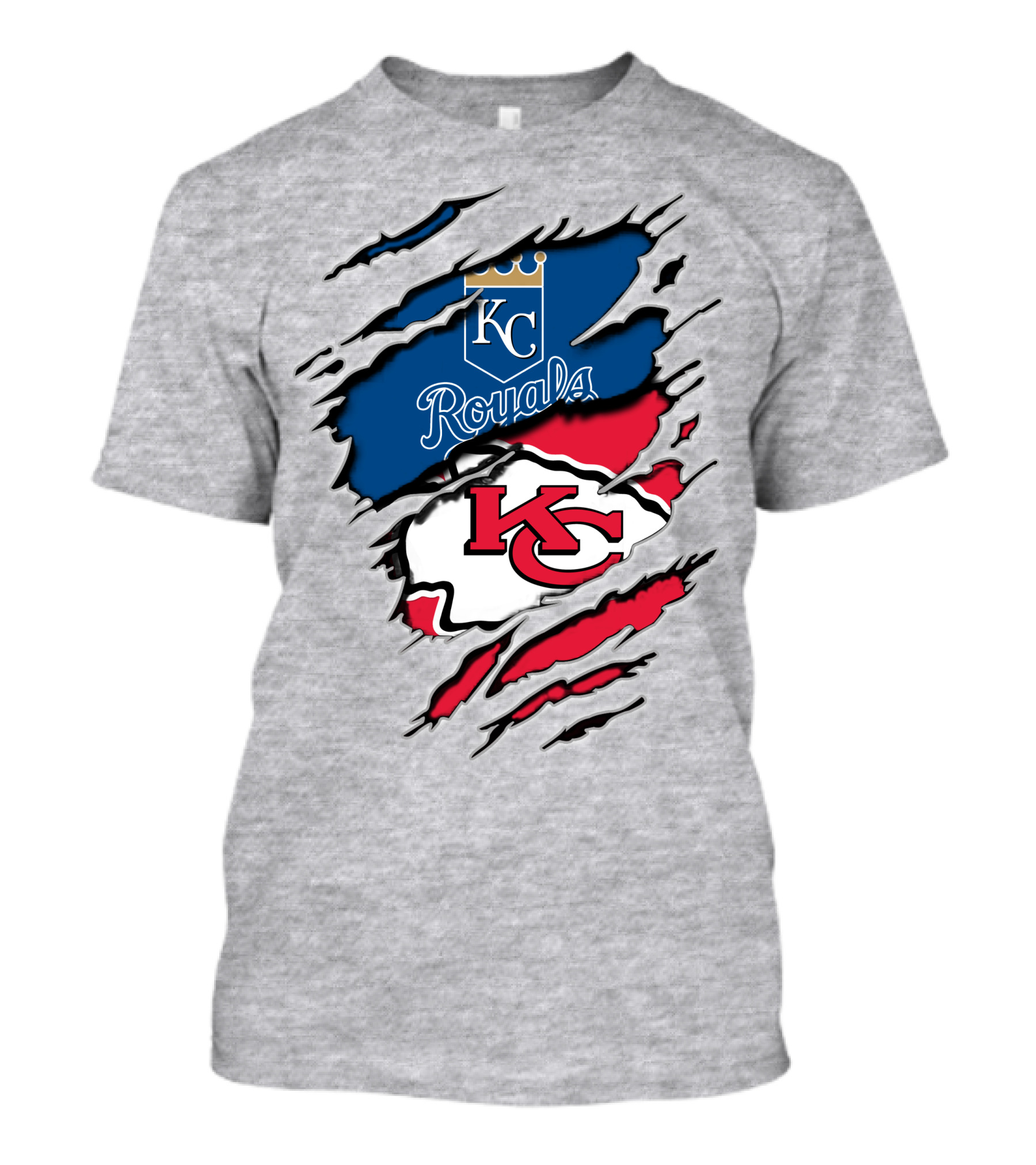 KC Royals KC Chiefs Torn Claw Marks T-Shirt