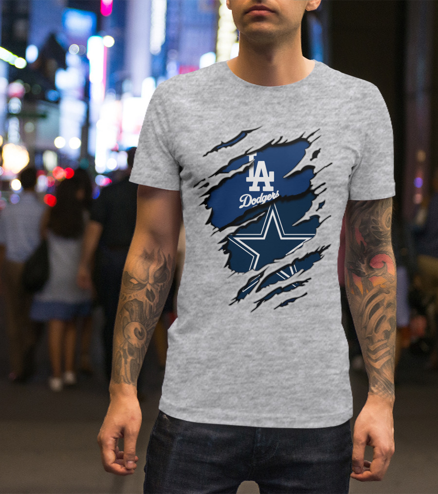 LA Dodgers And Cowboys Star Iconography T-Shirt