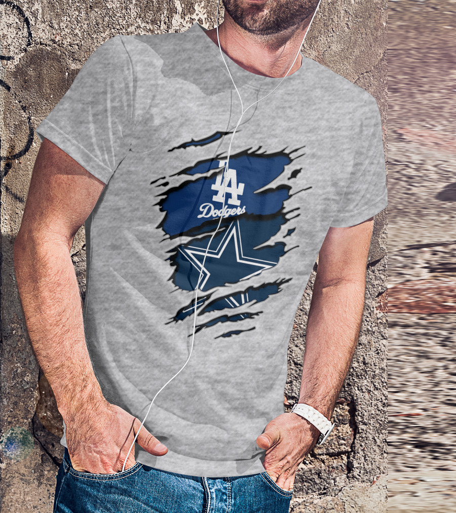 LA Dodgers And Cowboys Star Iconography T-Shirt