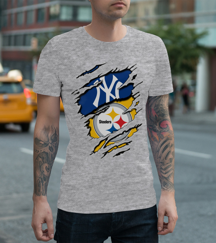 Steelers Yankees Torn Layered T-Shirt