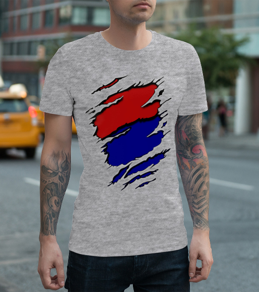 Buc Du Red Blue Claw Marks T-Shirt