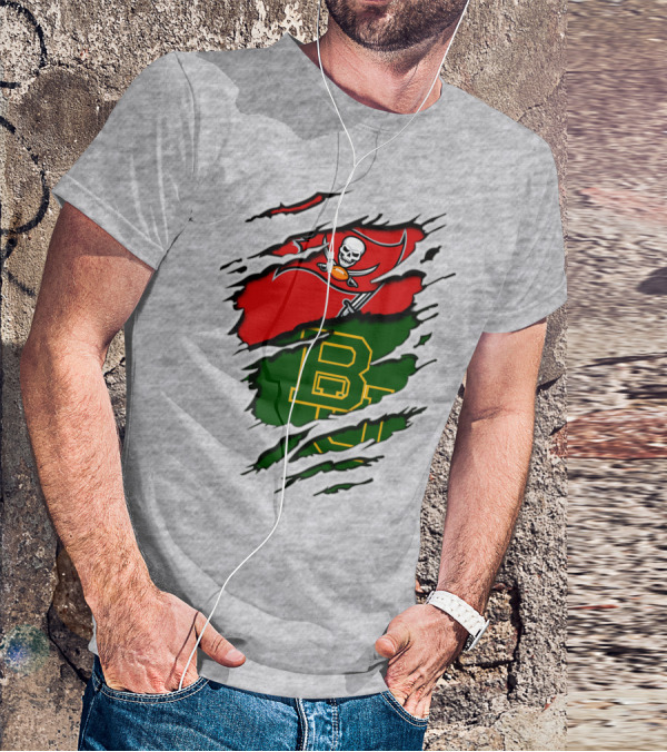 Buccaneers Baylors Skull Flag Ripped T-Shirt