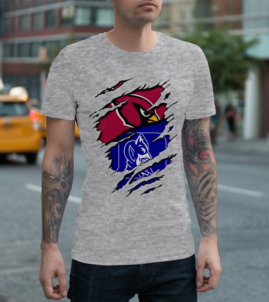 Cardinals and Duke Blue Devils Split T-Shirt