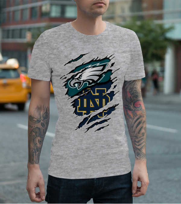 Philadelphia Eagles Notre Dame Fighting Irish Fan Spirit T-Shirt