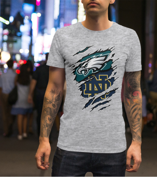 Philadelphia Eagles Notre Dame Fighting Irish Fan Spirit T-Shirt