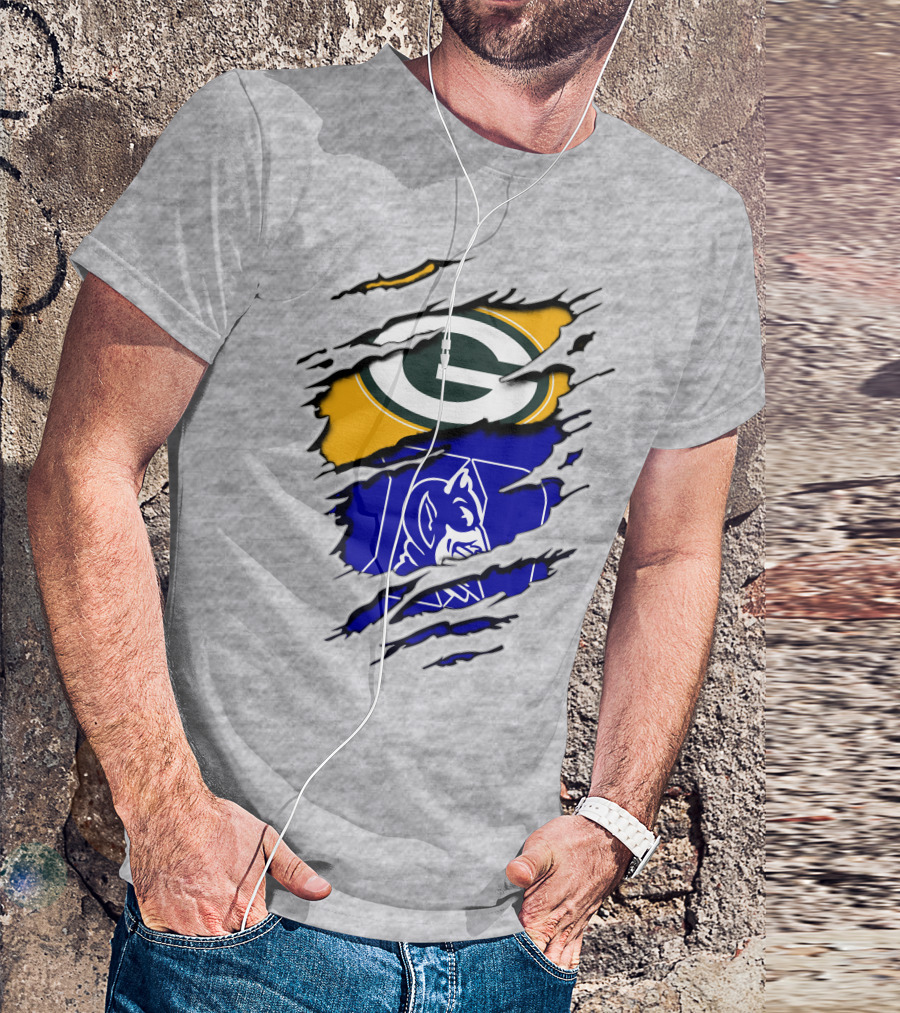 Green Bay Packers Duke Blue Devils Fusion T-Shirt