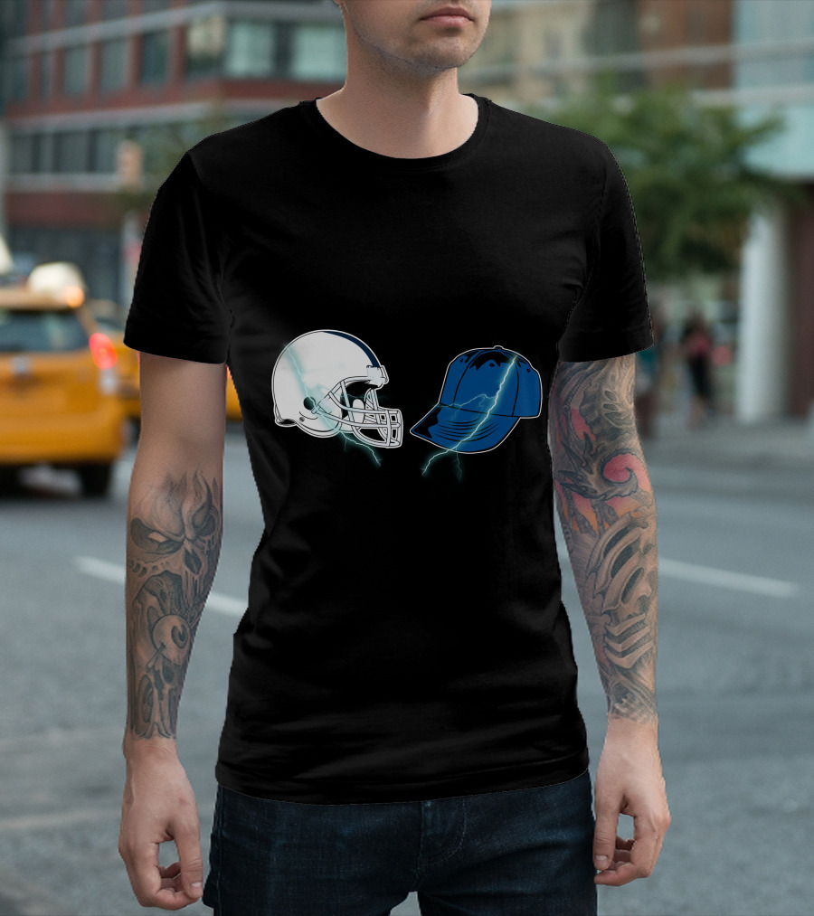 Football Helmet Cap Lightning Showdown T-Shirt