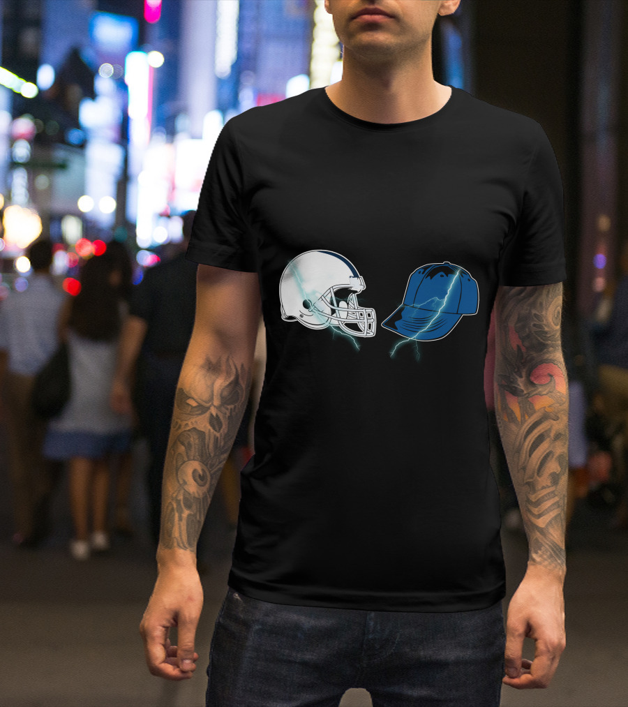 Football Helmet Cap Lightning Showdown T-Shirt