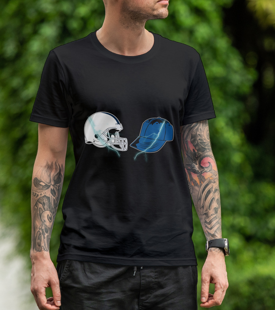 Football Helmet Cap Lightning Showdown T-Shirt