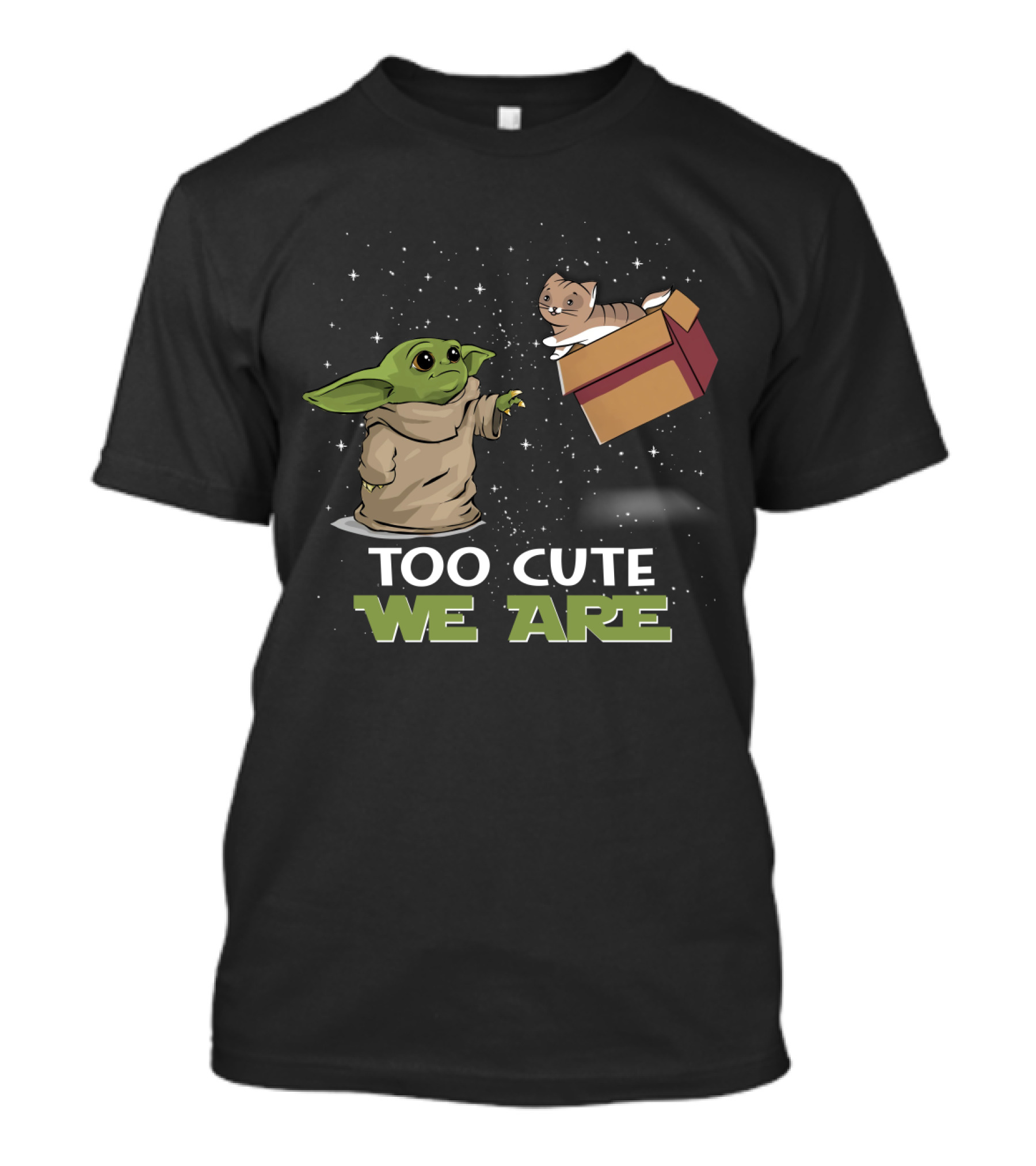 Too Cute We Are Baby Yoda And Cat T-Shirt