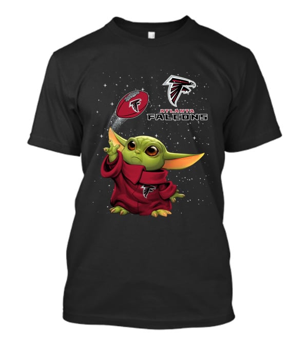 Atlanta Falcons Baby Yoda Star Wars Crossover Football Fan T-Shirt