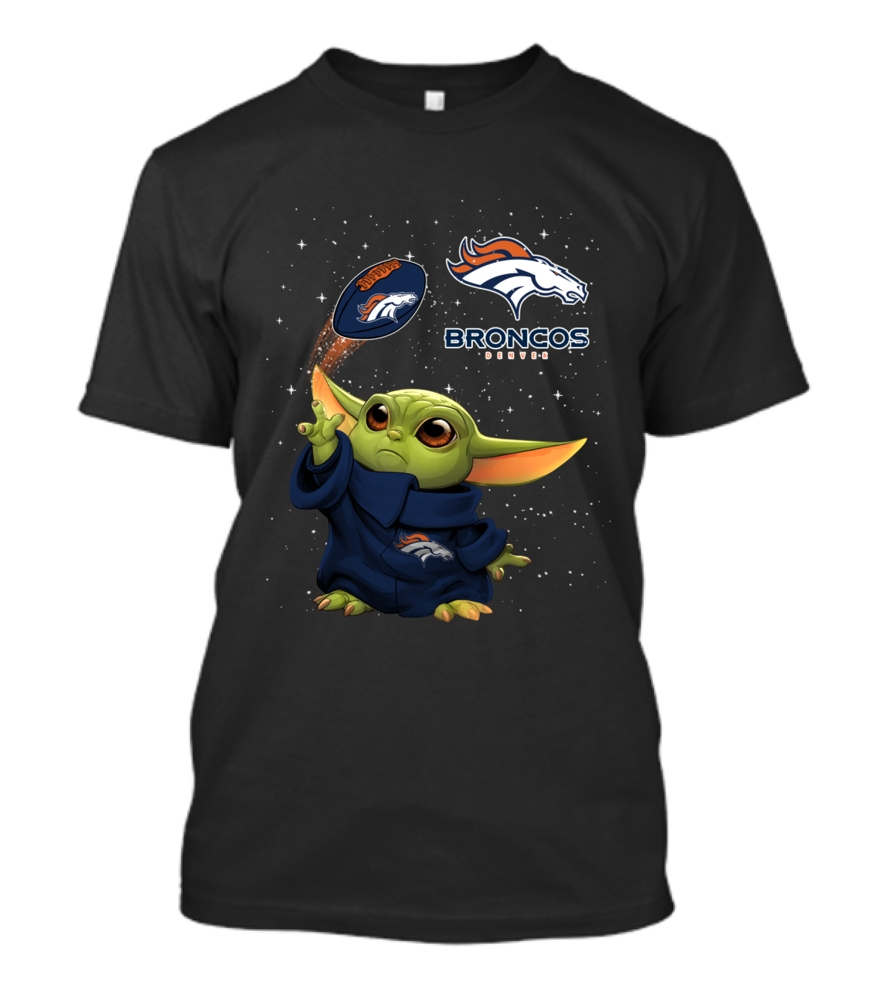 Baby Yoda Denver Broncos Football Magic T-Shirt