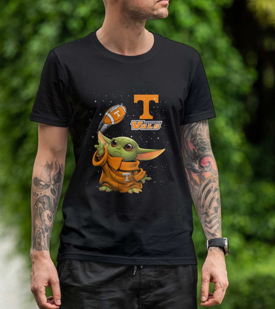 Baby Yoda Tennessee Vols Football Lovers T-Shirt