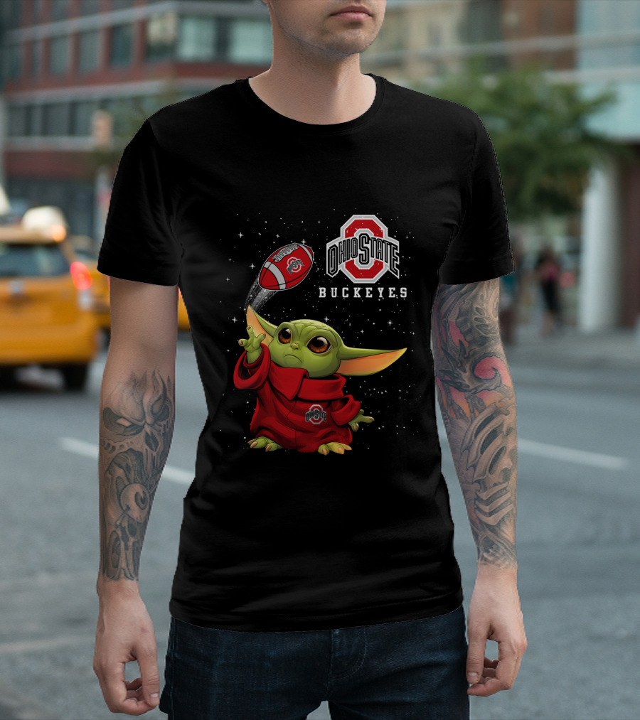 Baby Yoda Ohio State Buckeyes Football Fan Gear T-Shirt