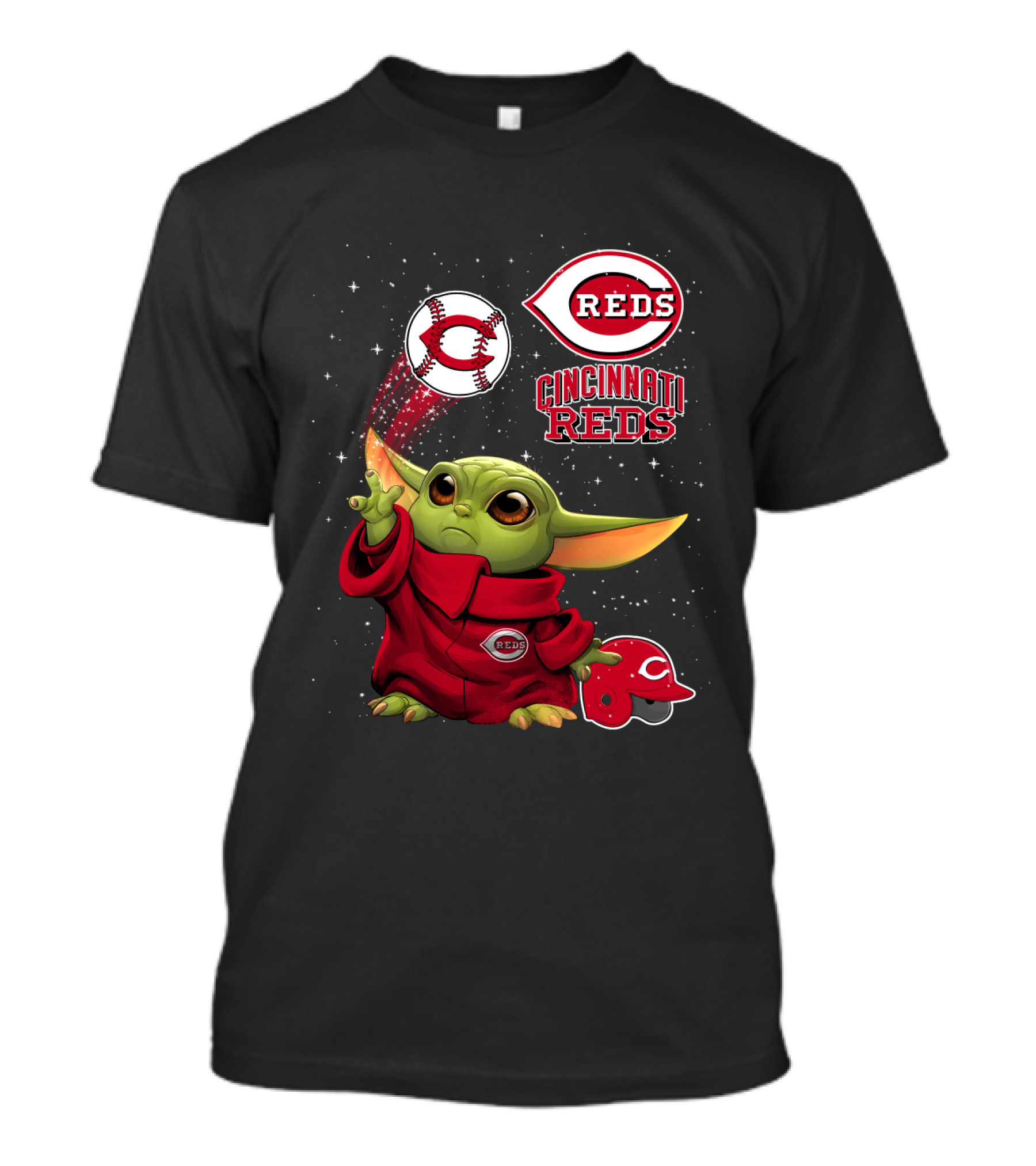 Baby Yoda Cincinnati Reds Baseball Star Wars Crossover T-Shirt
