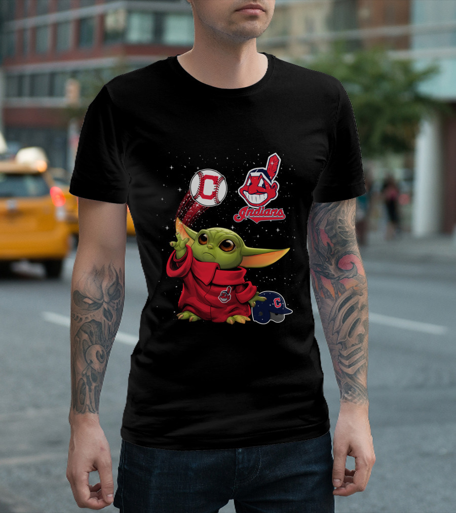 Baby Yoda Indians Baseball Cleveland C T-Shirt