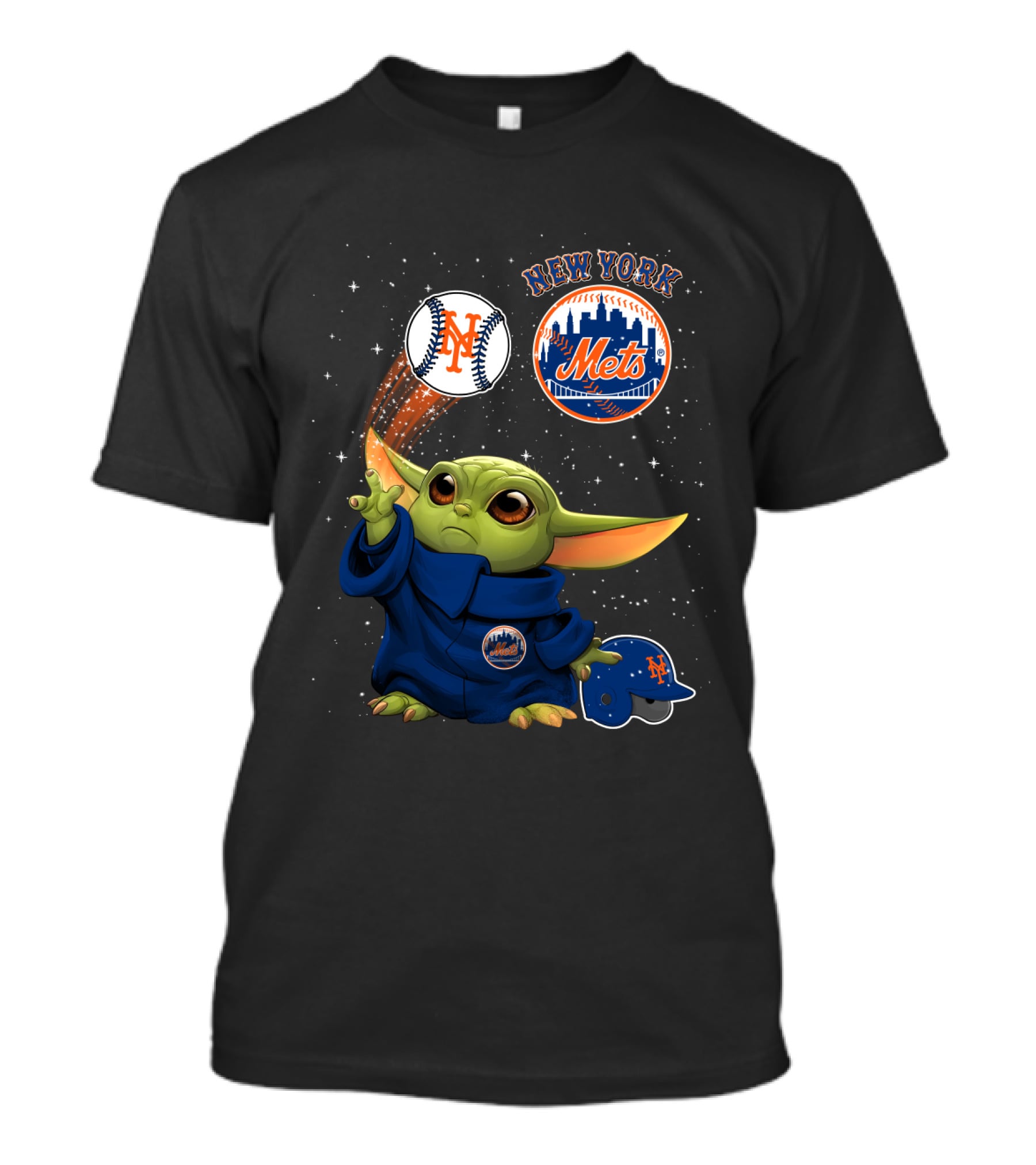 New York Mets Baby Yoda Baseball Star Wars Fans T-Shirt