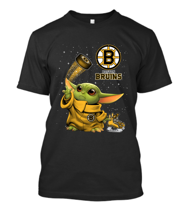 Boston Bruins Baby Yoda Star Wars NHL Crossover T-Shirt