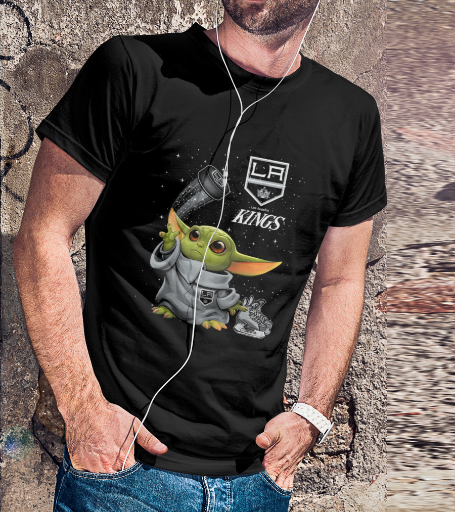 Baby Yoda LA Kings Los Angeles Hockey T-Shirt