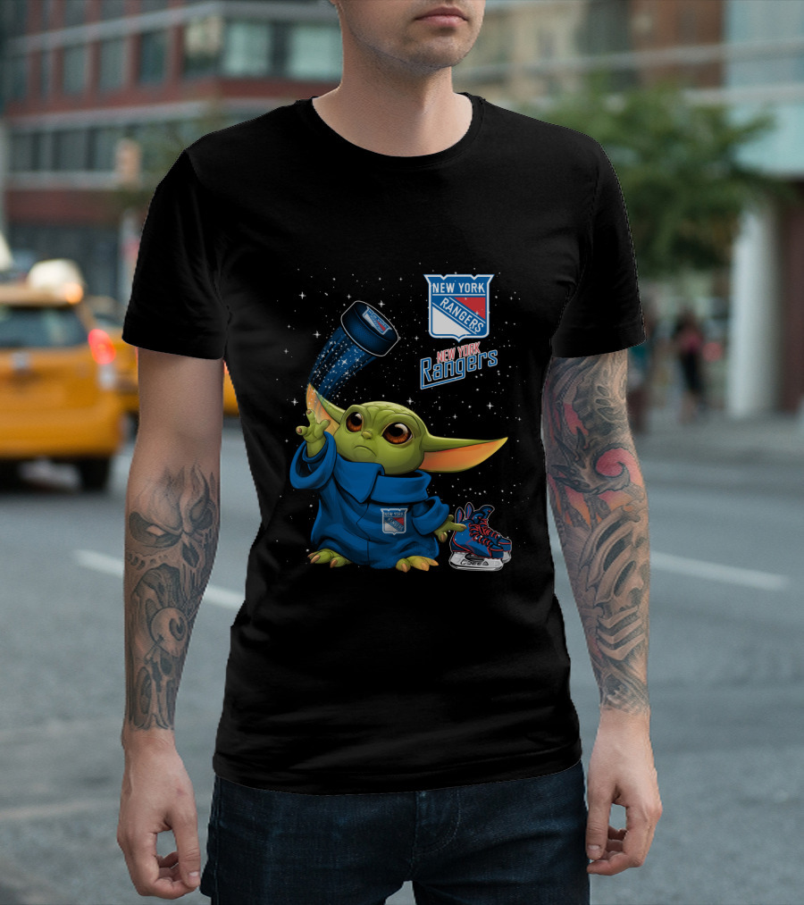 New York Rangers Baby Yoda Hockey Magic T-Shirt