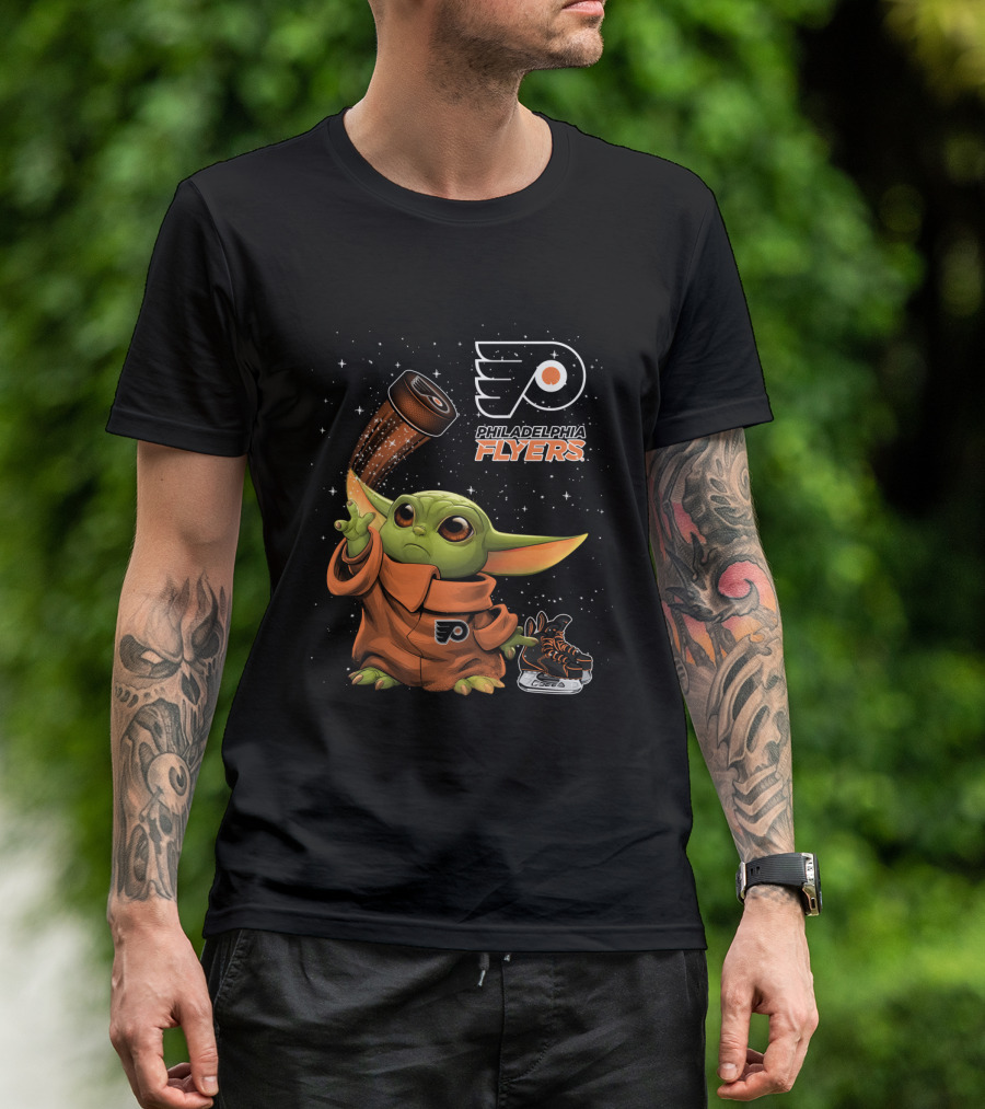 Philadelphia Flyers Baby Yoda Star Wars Hockey Fan T-Shirt