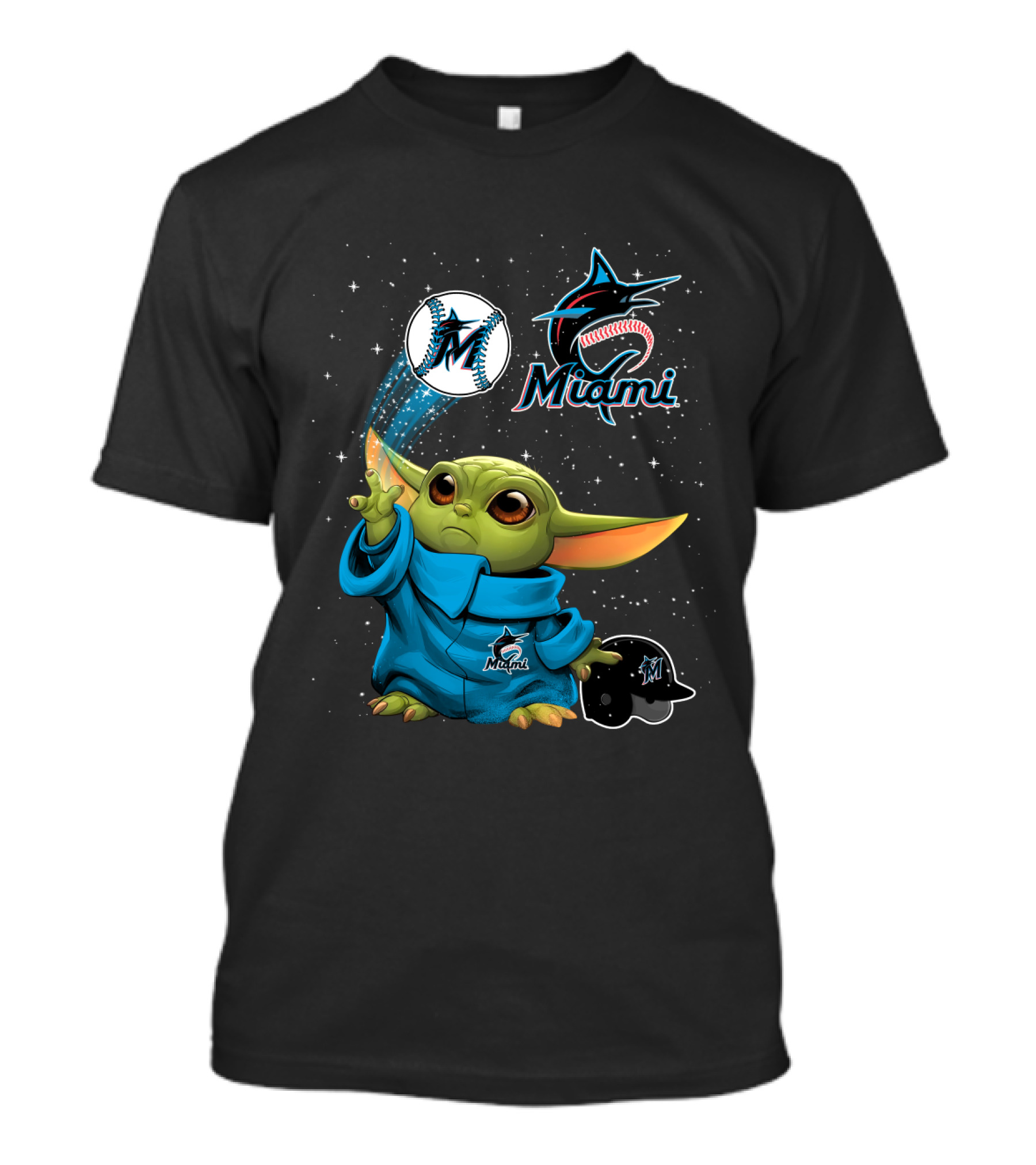 Miami Marlins Baby Alien Starry Baseball Magic T-Shirt