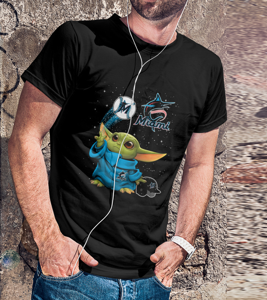 Miami Marlins Baby Alien Starry Baseball Magic T-Shirt