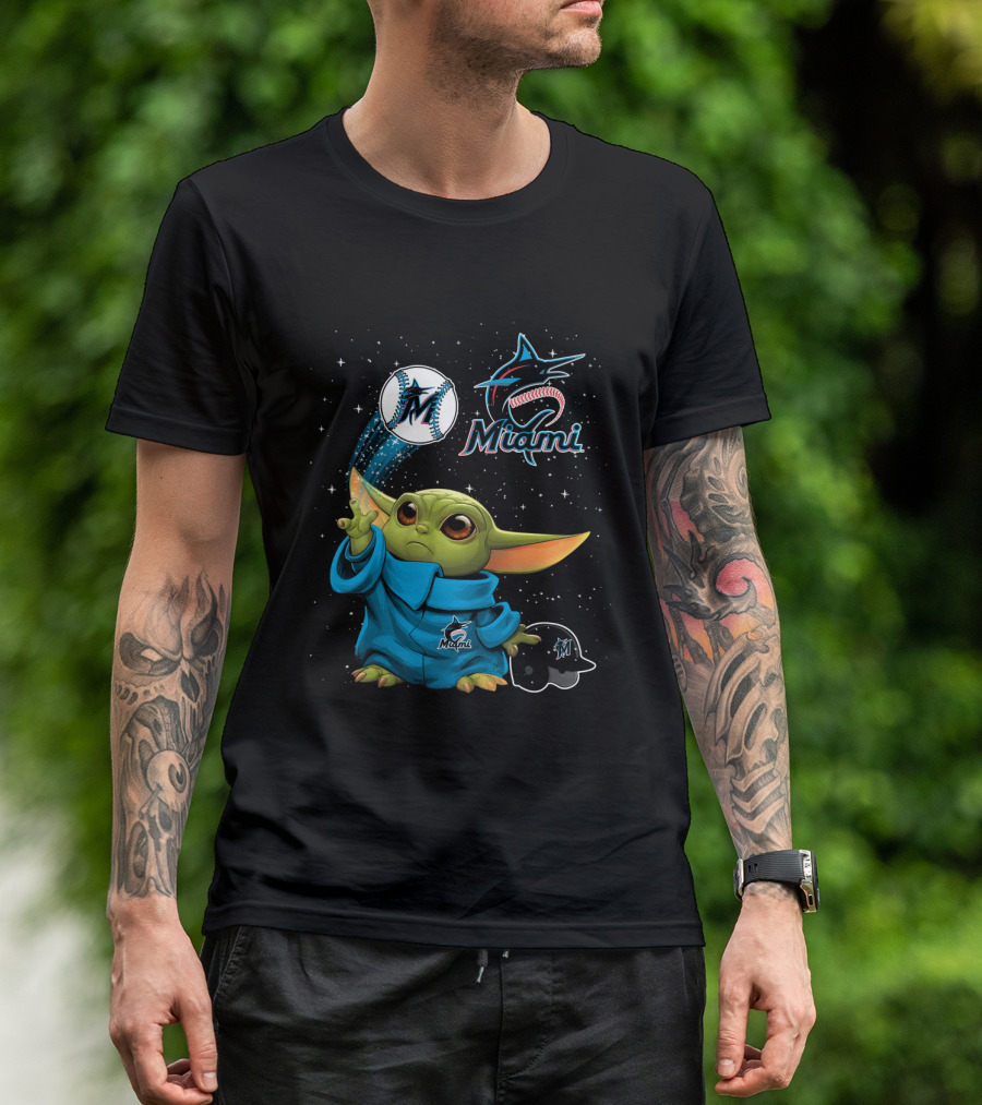 Miami Marlins Baby Alien Starry Baseball Magic T-Shirt